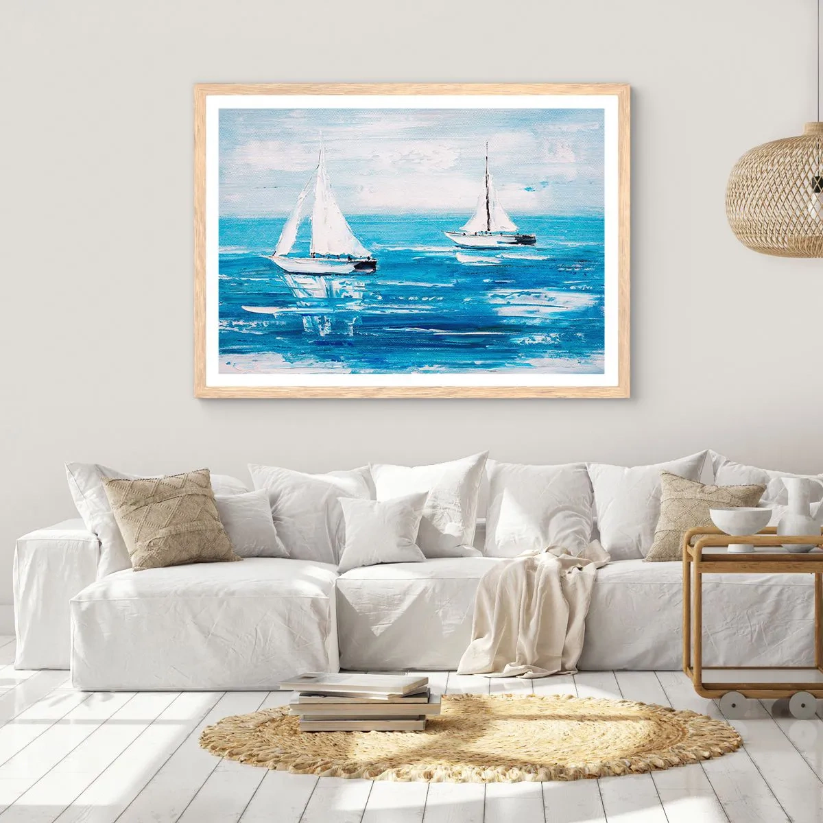 Plagát v ráme zo svetlého duba - S priateľom po boku - 70x50 cm