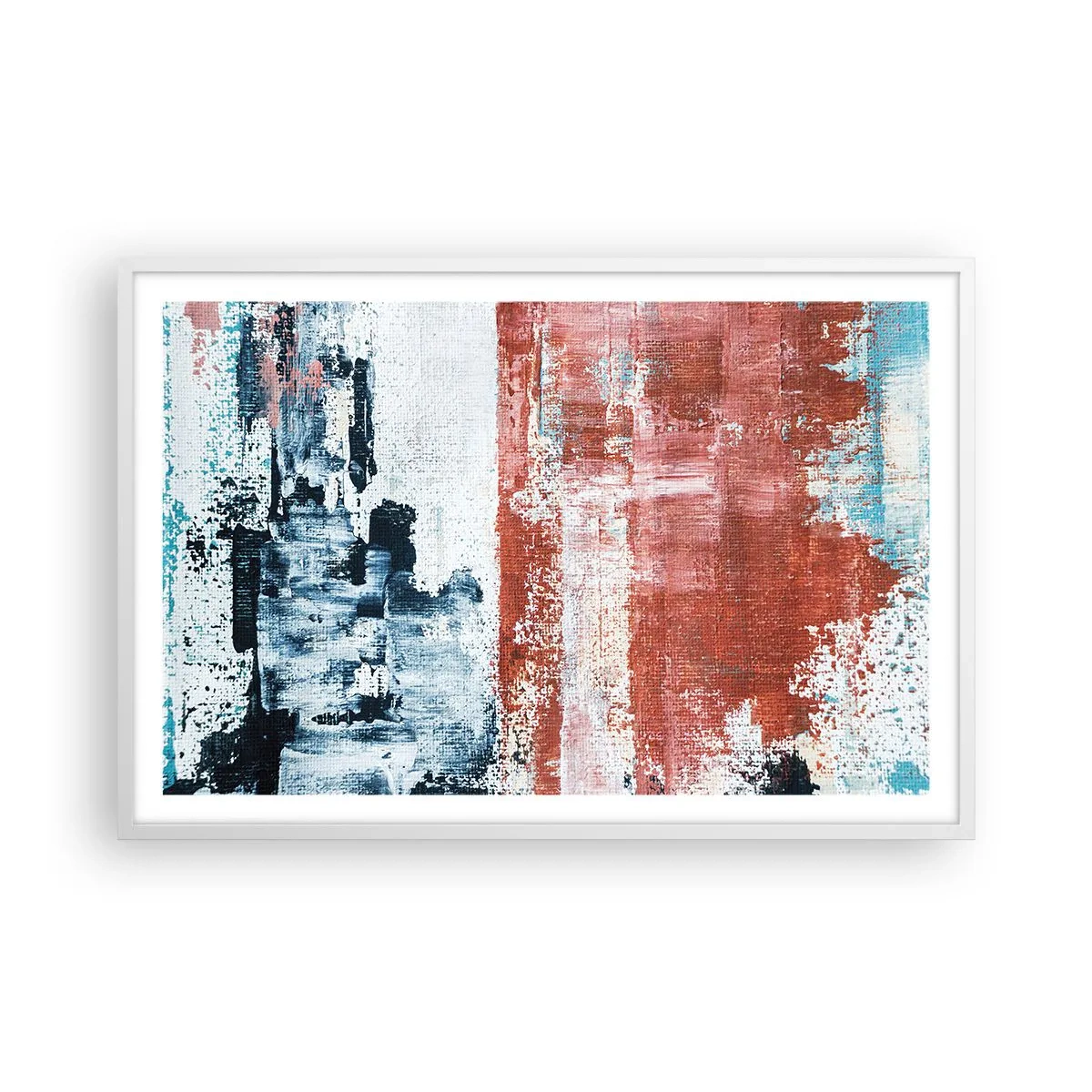 Plagát v bielom ráme - Abstraktné pol na pol - 91x61 cm