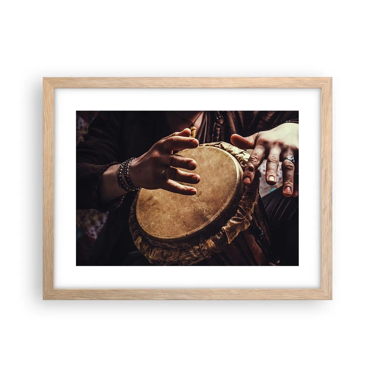 Plagát v ráme zo svetlého duba - V rytme srdca - 40x30 cm