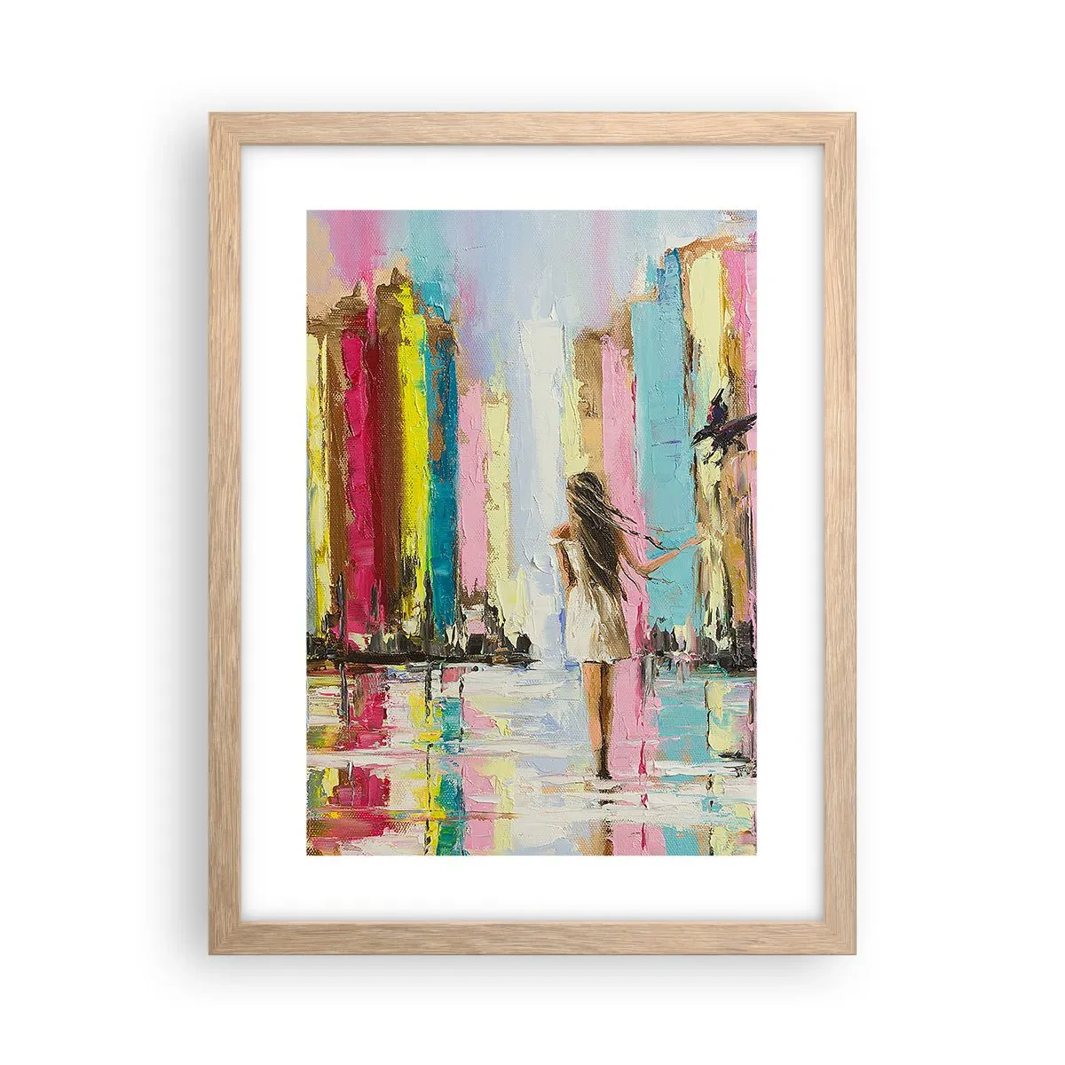 Plagát v ráme zo svetlého duba - Poď so mnou - 30x40 cm