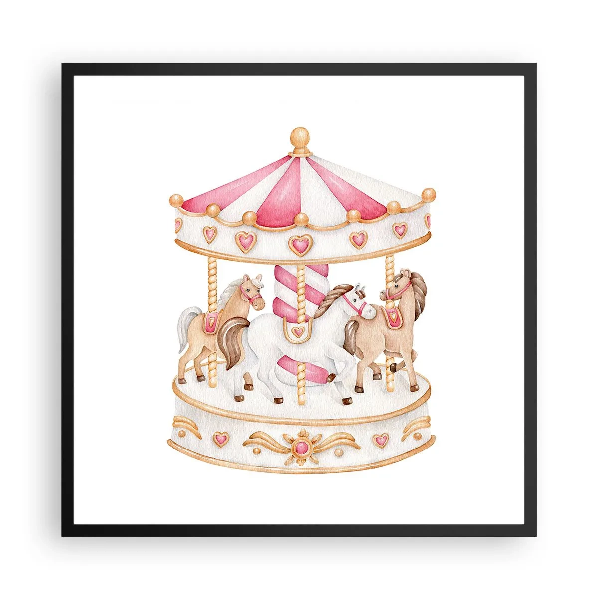 Plagát v čiernom ráme - Sladký svet detstva - 60x60 cm