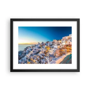 Plagát v čiernom ráme - Esencia Grécka - 40x30 cm