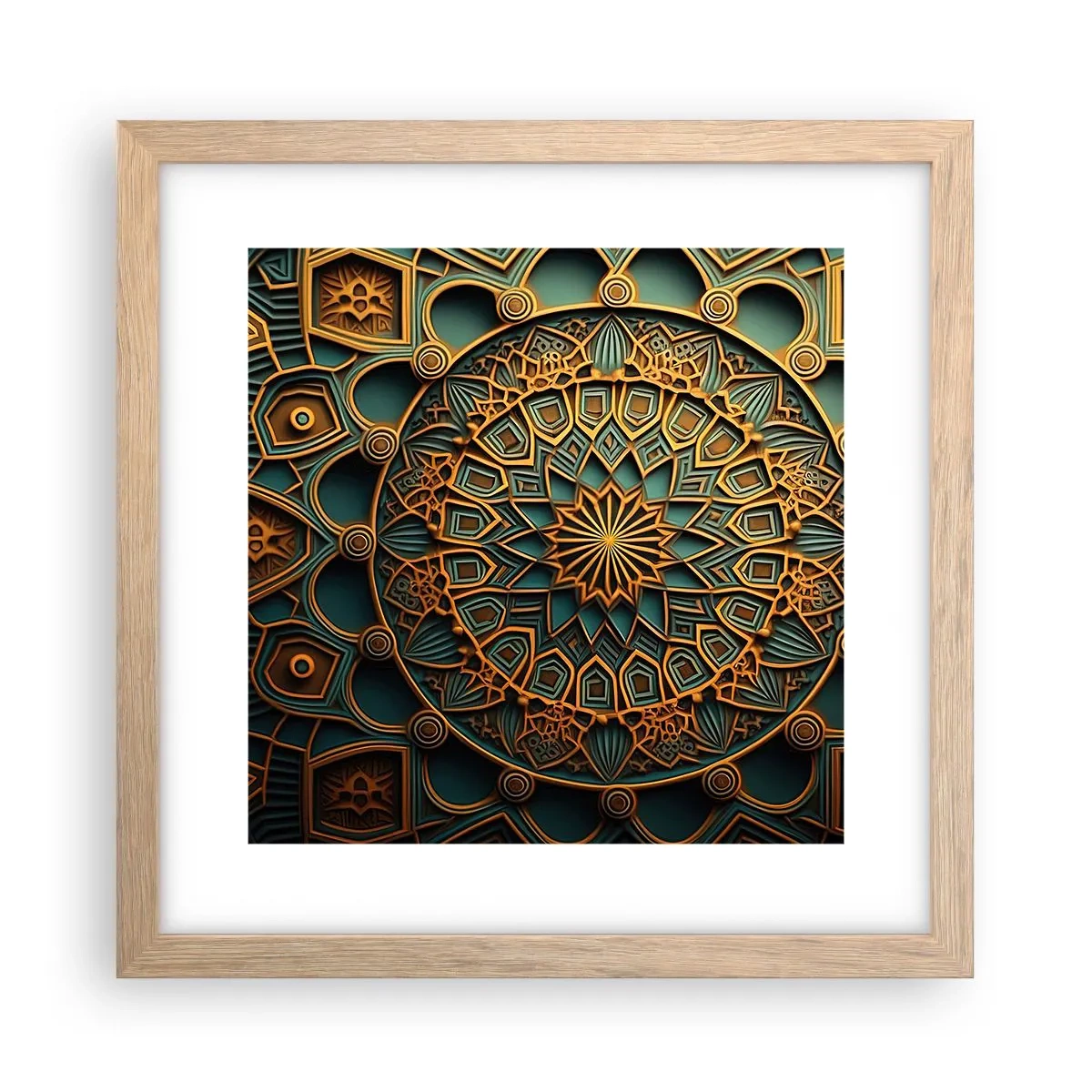 Plagát v ráme zo svetlého duba - V arabskom štýle - 30x30 cm