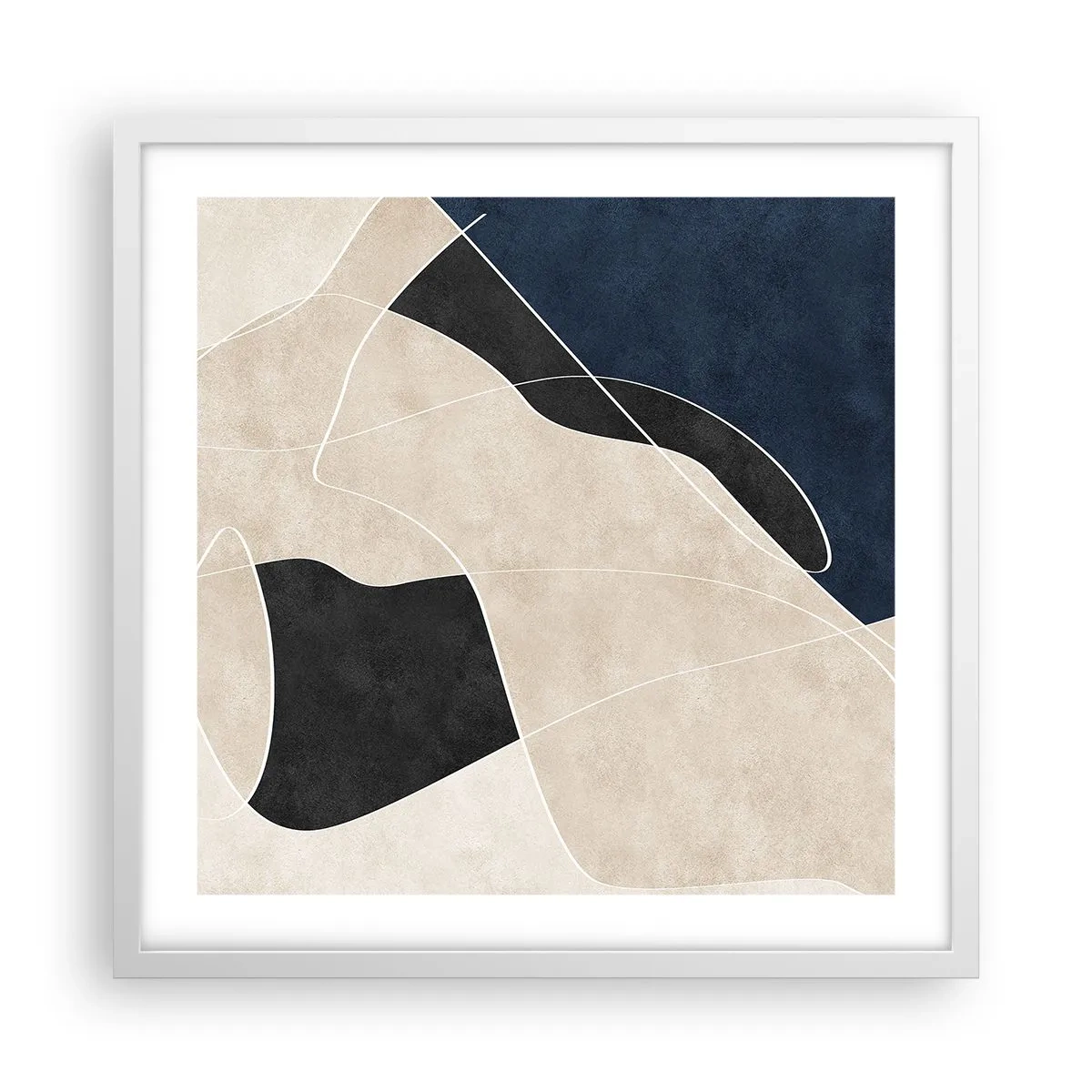 Plagát v bielom ráme - Abstraktná kompozícia – kontrast farieb - 50x50 cm