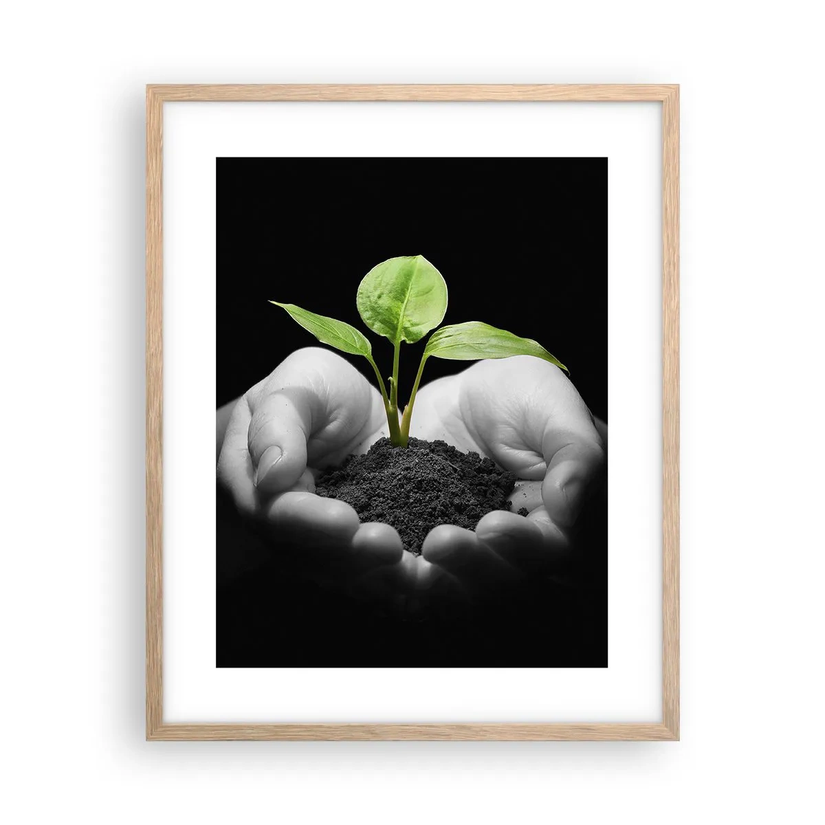 Plagát v ráme zo svetlého duba - Milujem prírodu, chránim ju - 40x50 cm