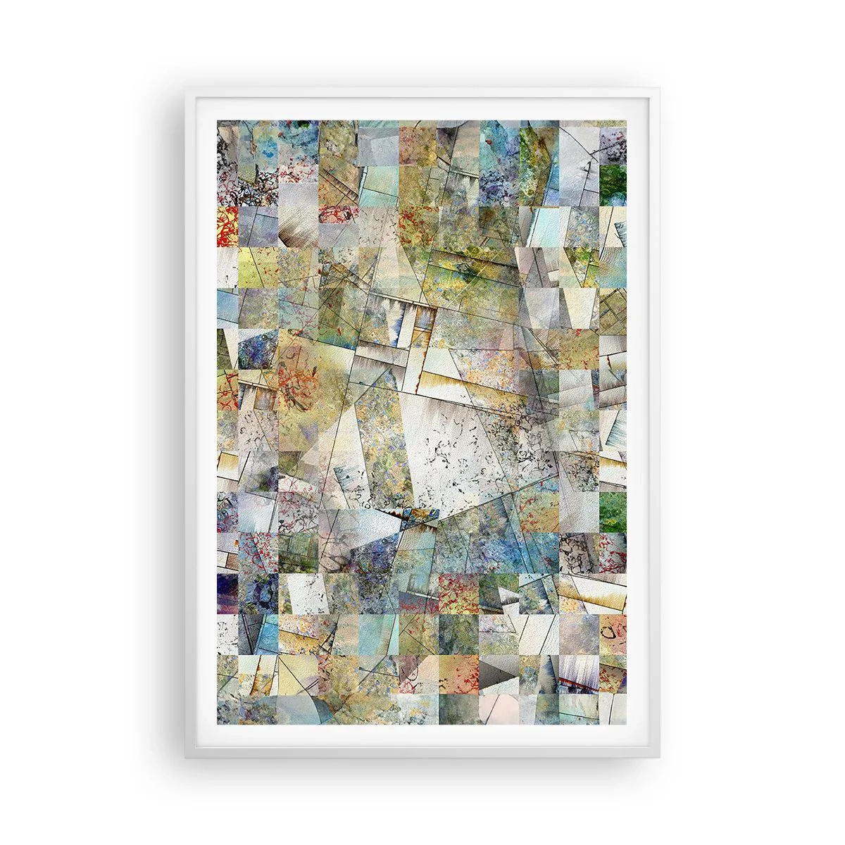 Plagát v bielom ráme - Geometrické preskupenie - 70x100 cm