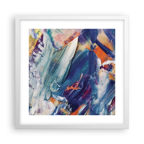 Plagát v bielom ráme - Chaos farieb - 40x40 cm