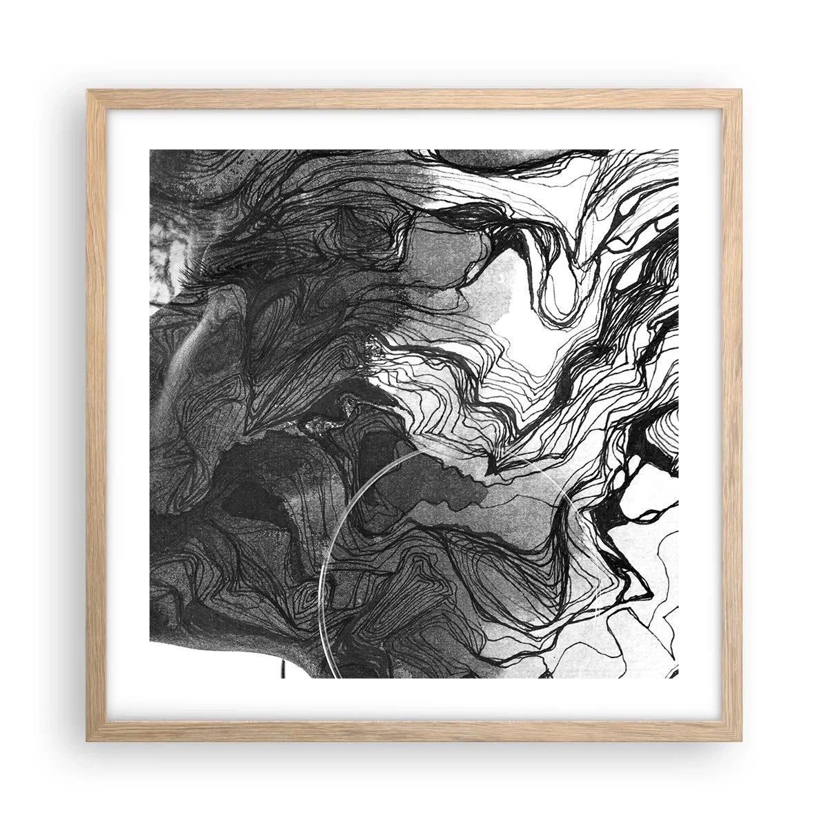 Plagát v ráme zo svetlého duba - Zapletená v snoch - 50x50 cm