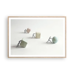 Plagát v ráme zo svetlého duba - Život samotný - 100x70 cm