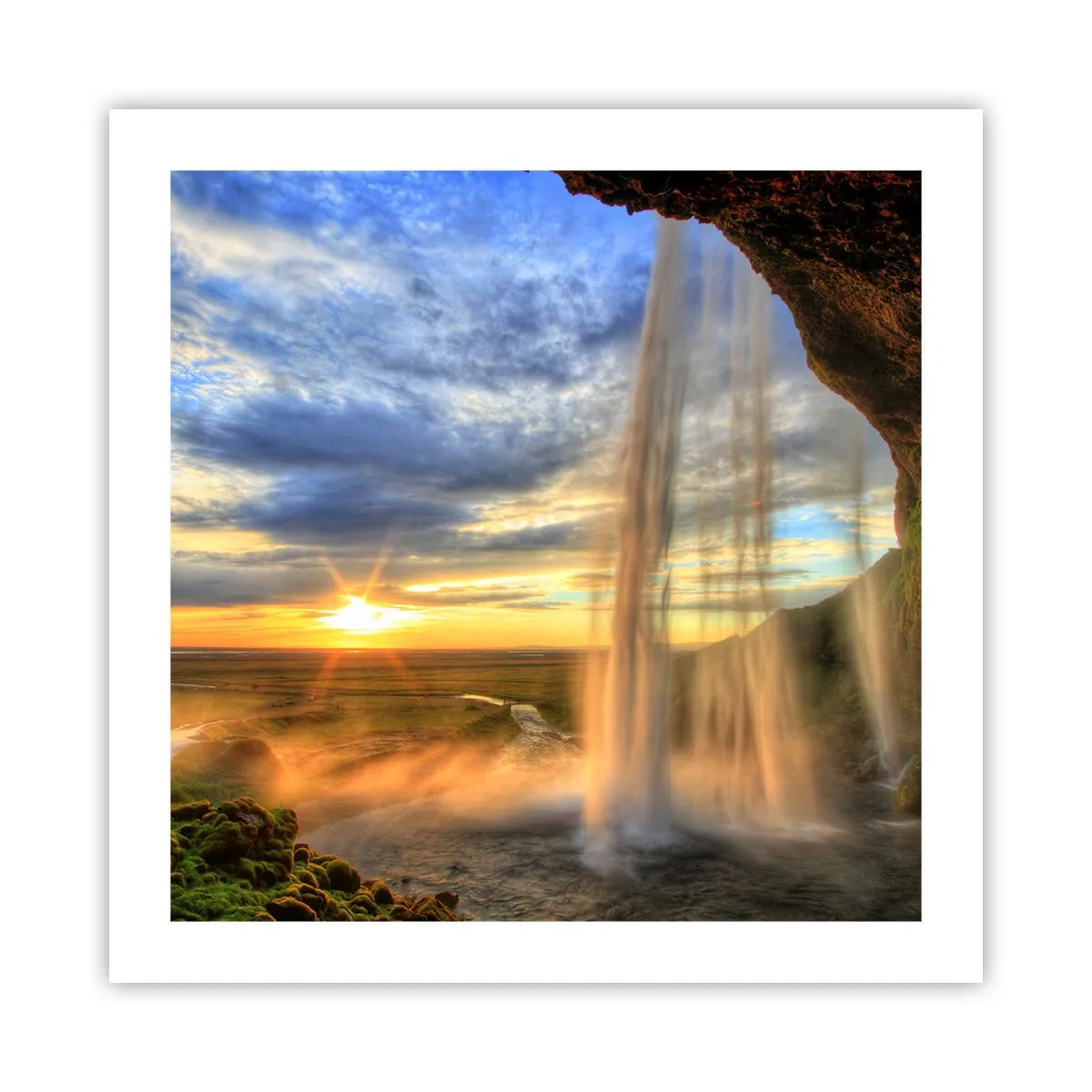 Plagát - Svet za závojom kvapiek - 50x50 cm