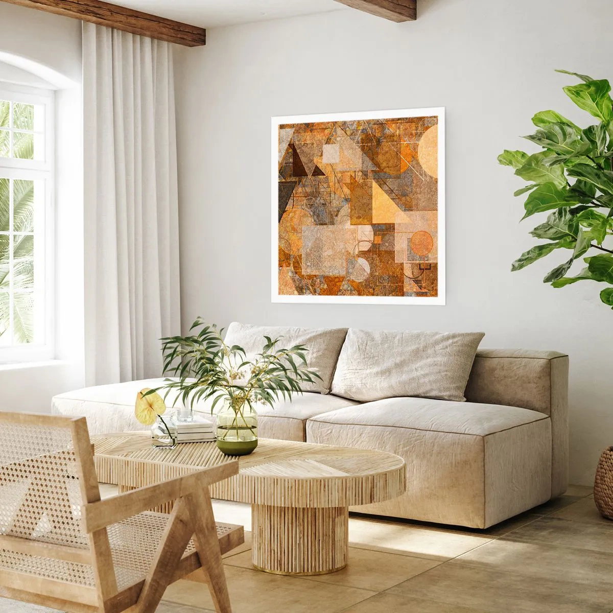 Plagát - Kubistické bronzové štúdium - 60x60 cm