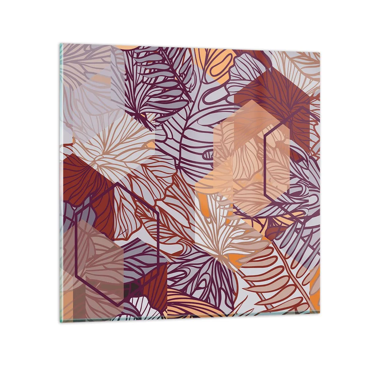 Obraz na skle - Nemožný vzťah medzi geometriou a prírodou - 40x40 cm