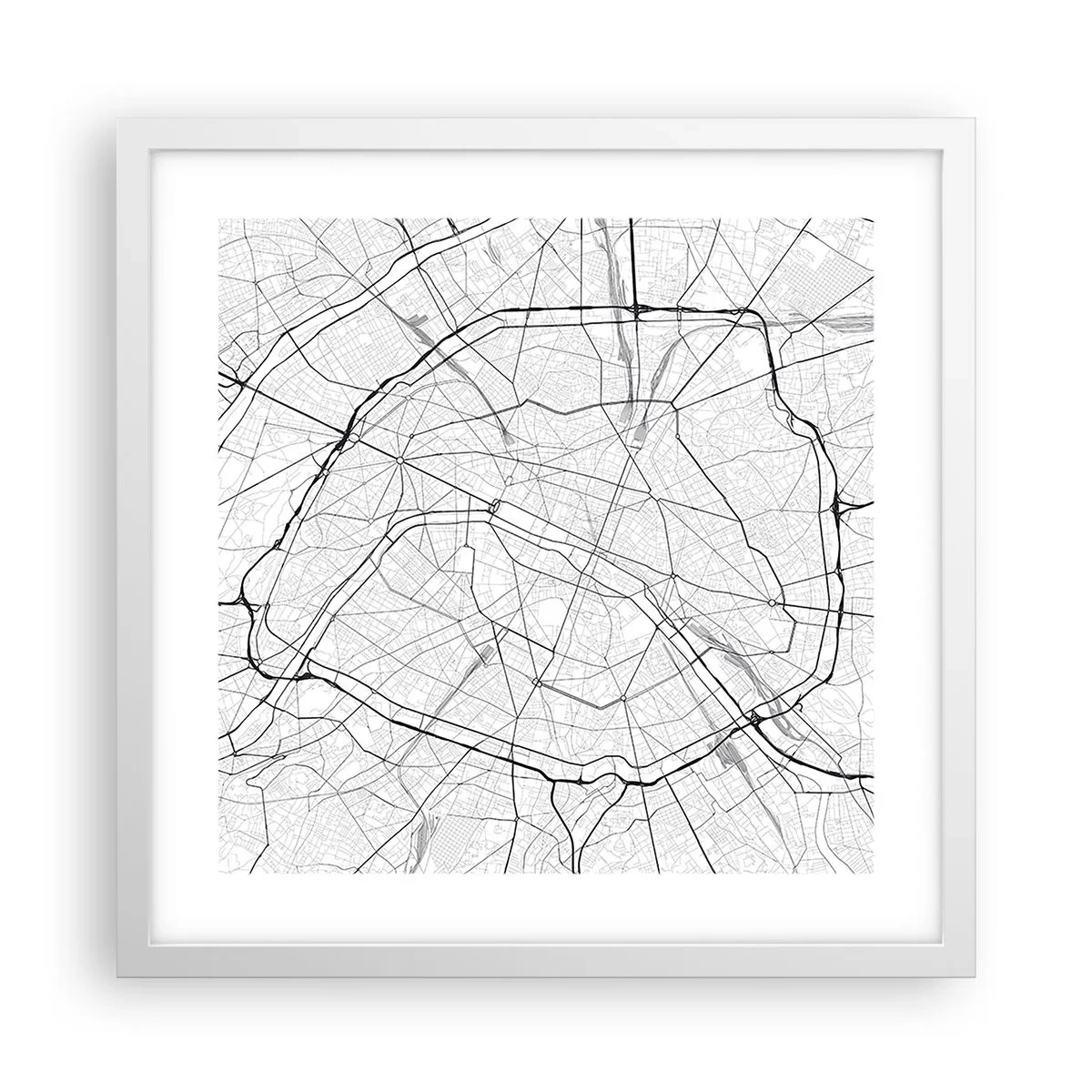 Plagát v bielom ráme - Kvet Paríža - 40x40 cm