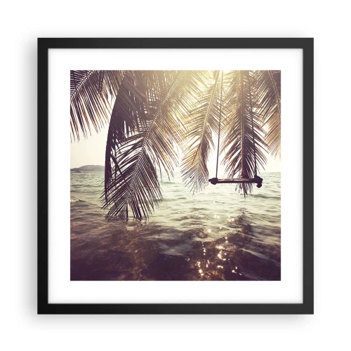 Plagát v čiernom ráme - Hojdať sa ľubovoľne v oblakoch - 40x40 cm