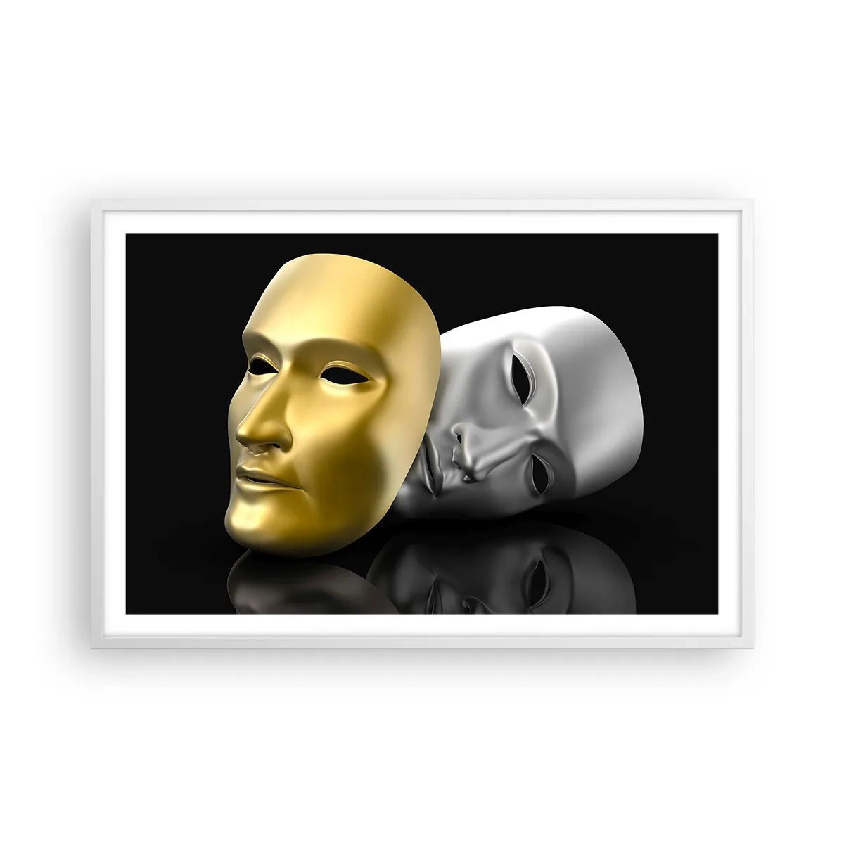 Plagát v bielom ráme - Život je divadlo - 91x61 cm