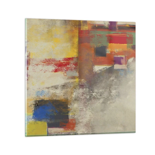 Obraz na skle - Geometria farieb - 30x30 cm