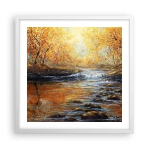 Plagát v bielom ráme - Zlatý potok - 50x50 cm