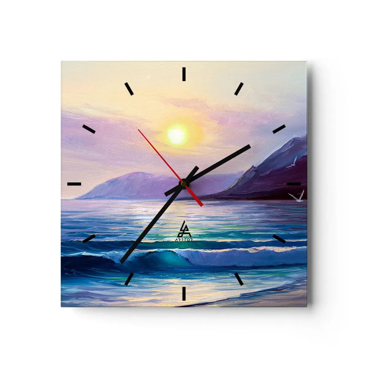 Nástenné hodiny - Krištáľ vody a vzduchu - 30x30 cm