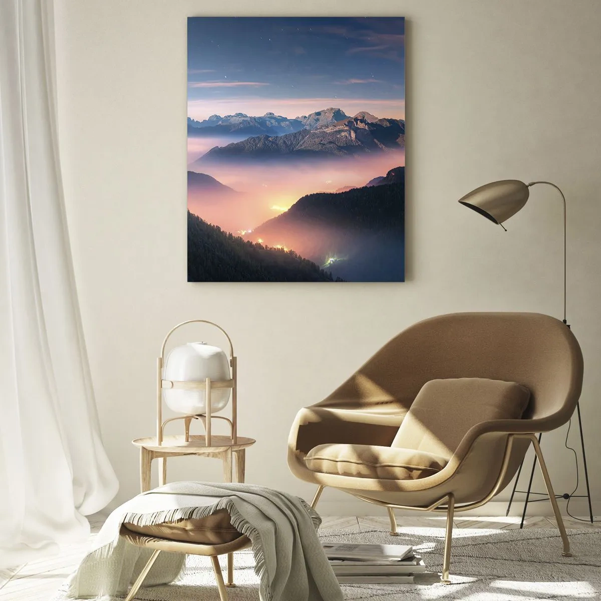 Obraz na skle - Svetlo v údoliach - 80x120 cm