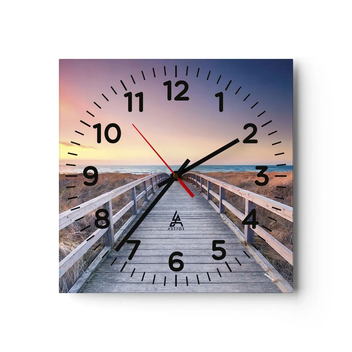 Nástenné hodiny - Baltská večerná polárna žiara - 30x30 cm