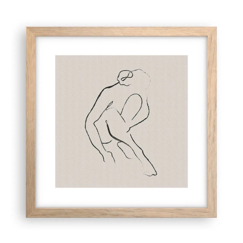 Plagát v ráme zo svetlého duba - Intímna skica - 30x30 cm