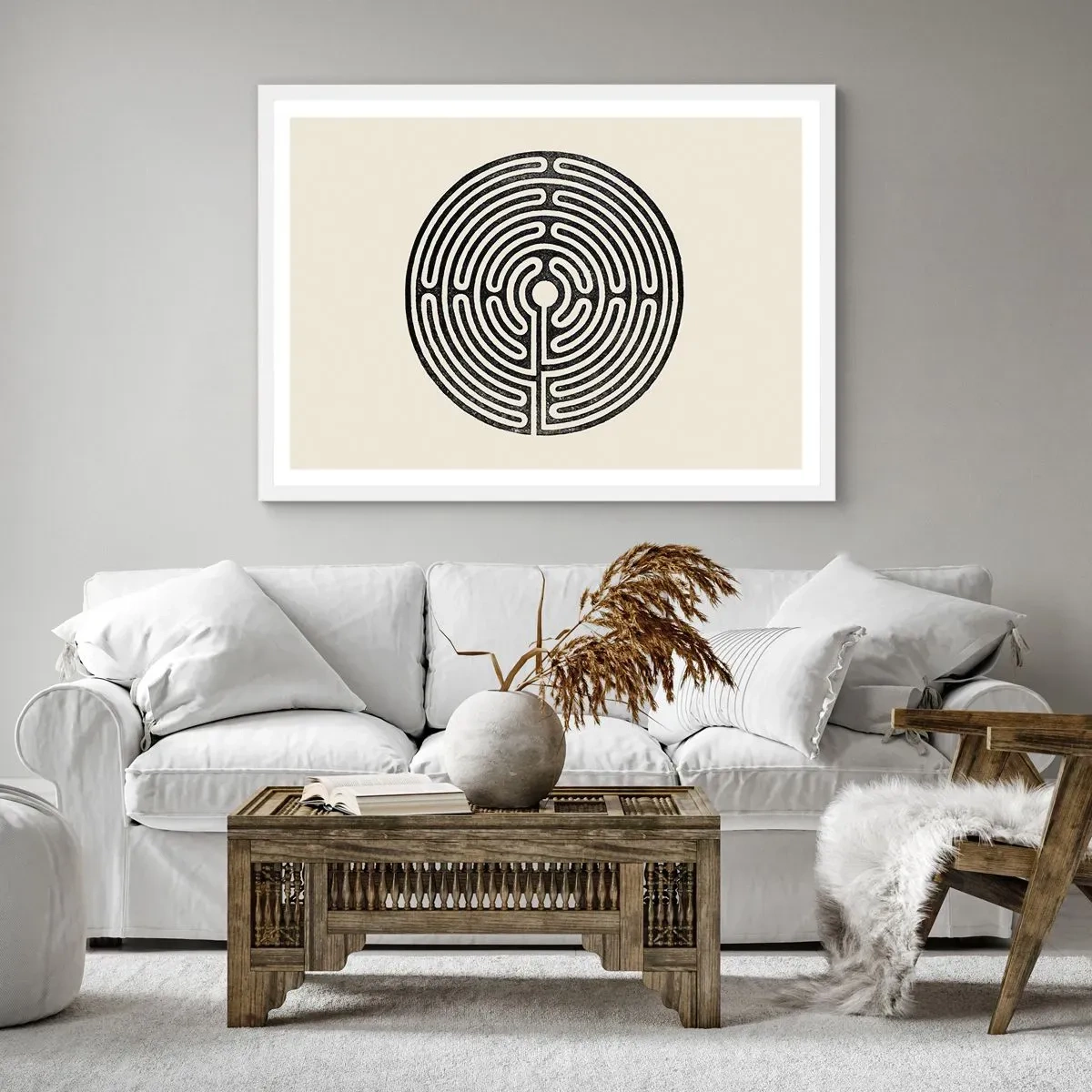 Plagát v bielom ráme - Tajomný poriadok - 91x61 cm