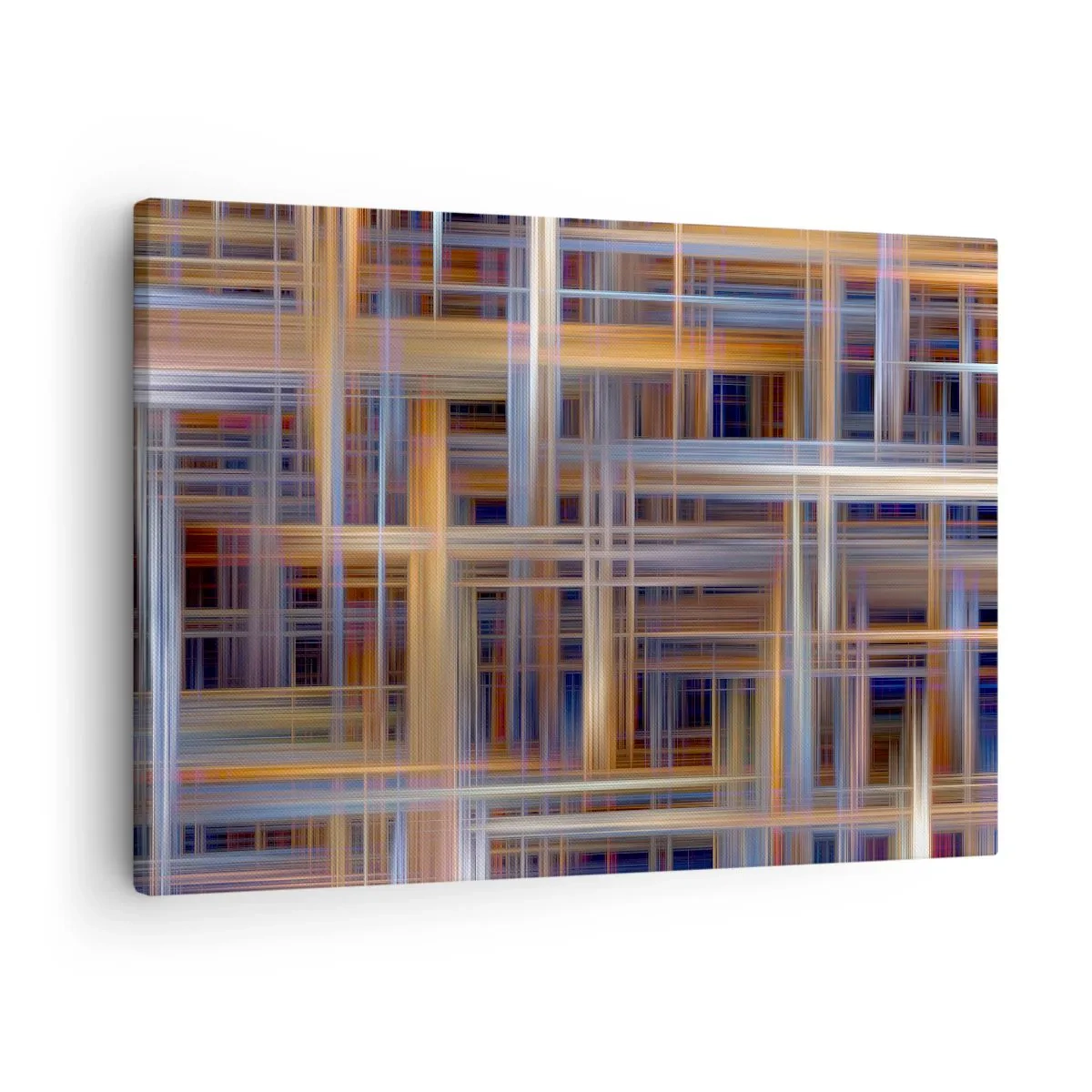 Obraz na plátne - Abstraktné geometrické vzory v pastelových farbách - 70x50cm - Utkané zo svetla - Moderná nástenná dekorácia do obývacej izby a spálne ARTTOR