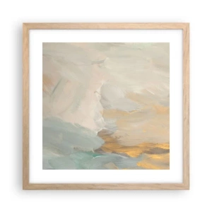Plagát v ráme zo svetlého duba - Abstrakcia – krajina nehy - 40x40 cm