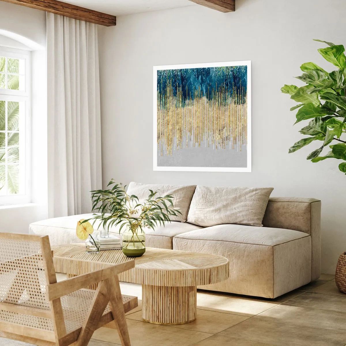 Plagát - Pozlátená hranica - 60x60 cm