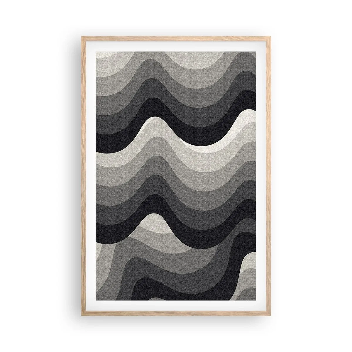 Plagát v ráme zo svetlého duba - Vlna za vlnou - 61x91 cm