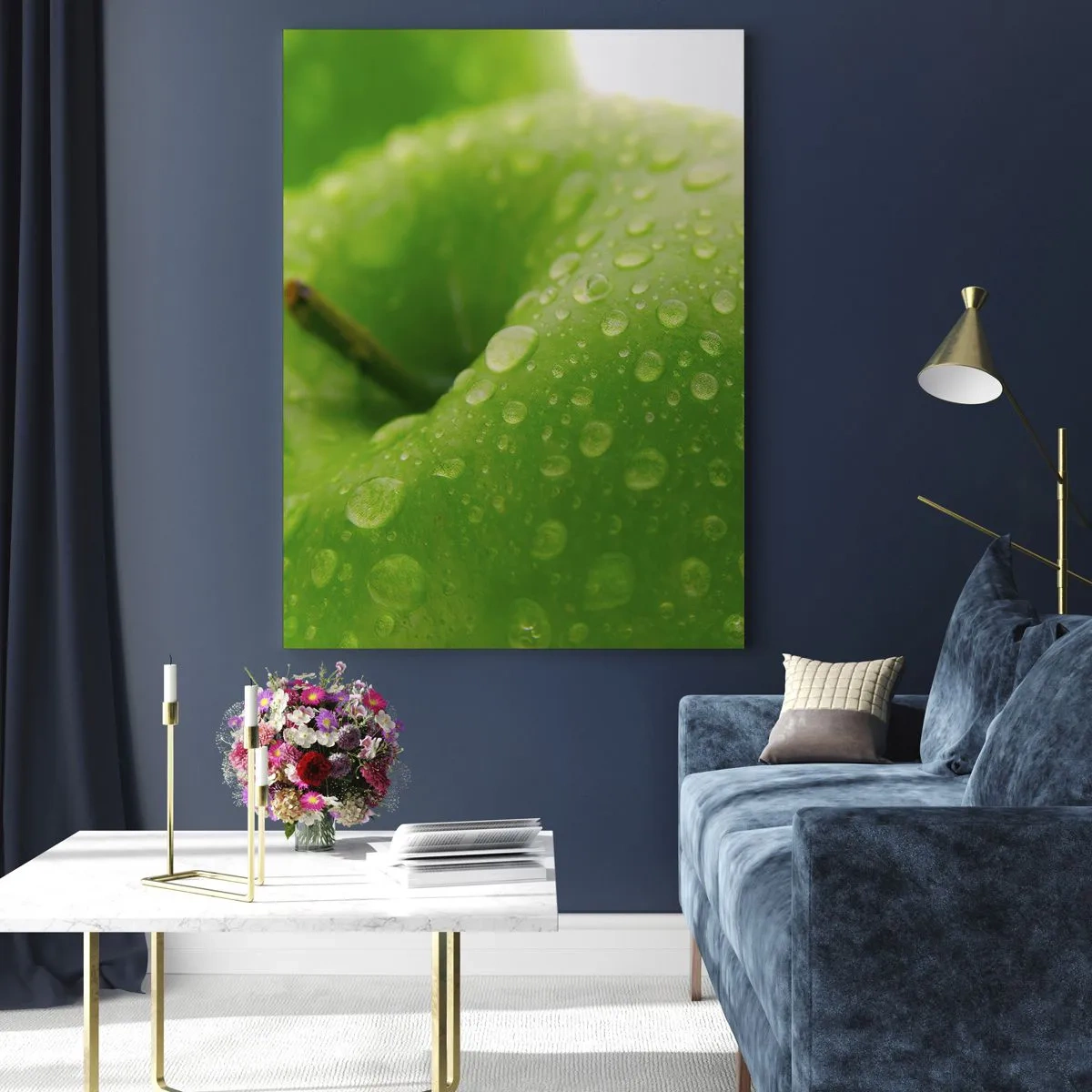 Obraz na skle - Zelená studená sviežosť - 50x70 cm