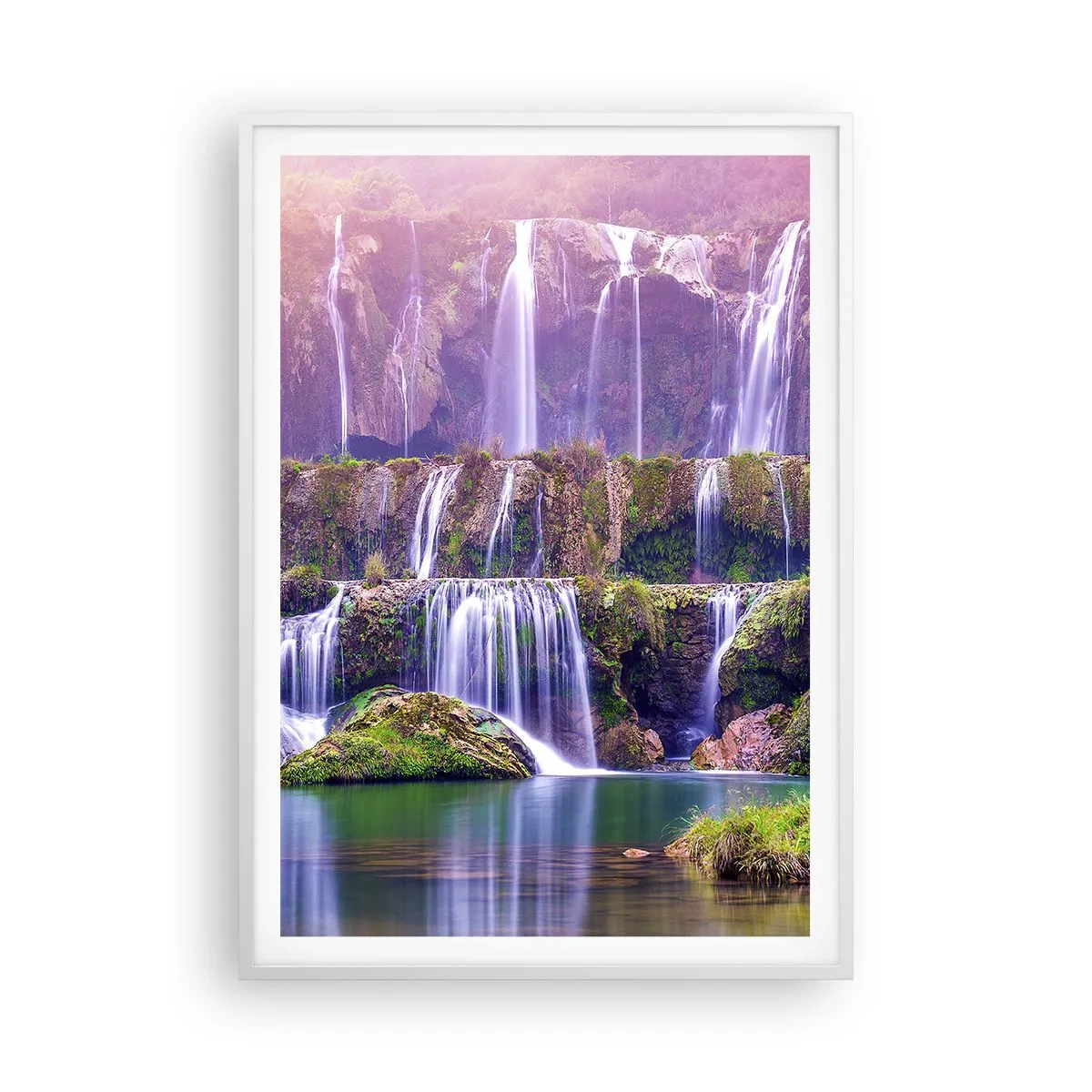 Plagát v bielom ráme - Schody do neba - 70x100 cm