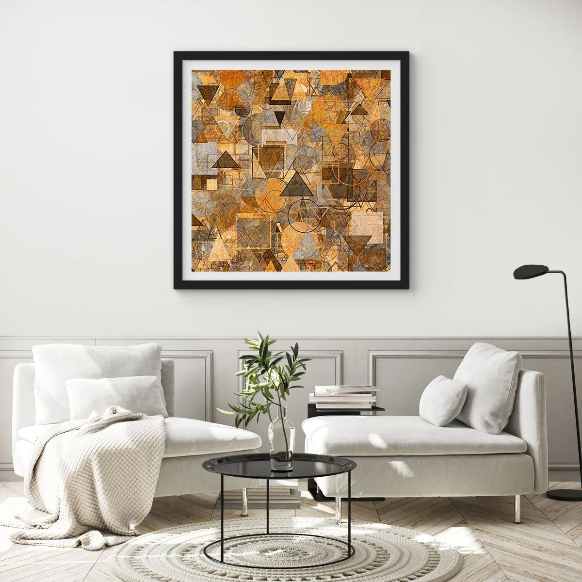 Plagát v čiernom ráme - Svet zachytený do tvaru - 50x50 cm