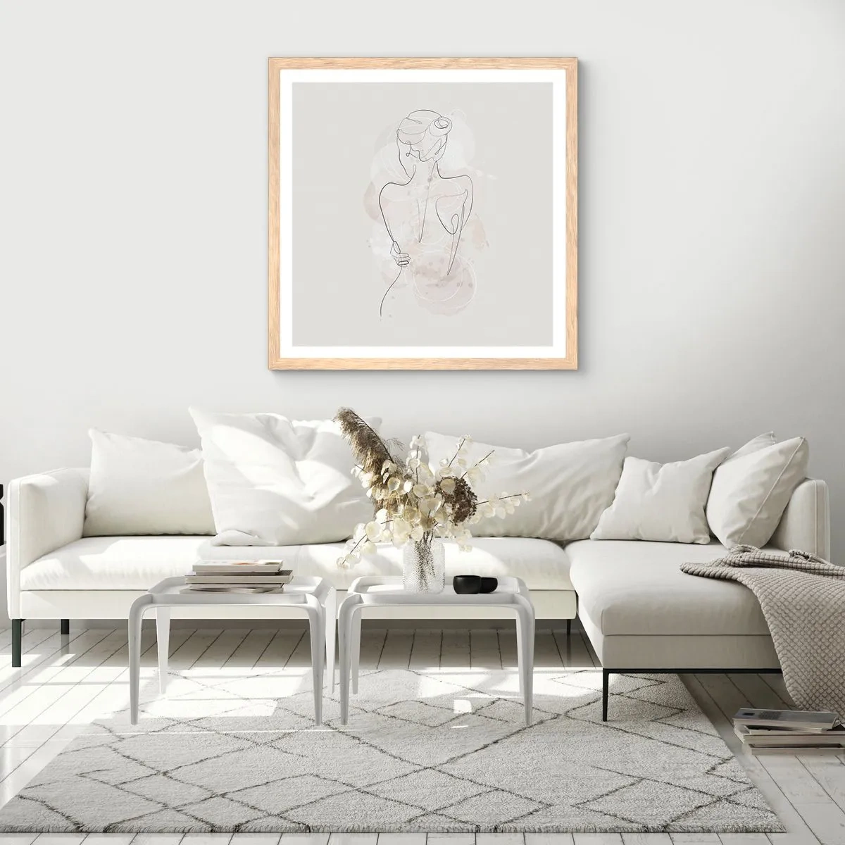 Plagát v ráme zo svetlého duba - Ako citlivý nástroj - 30x30 cm