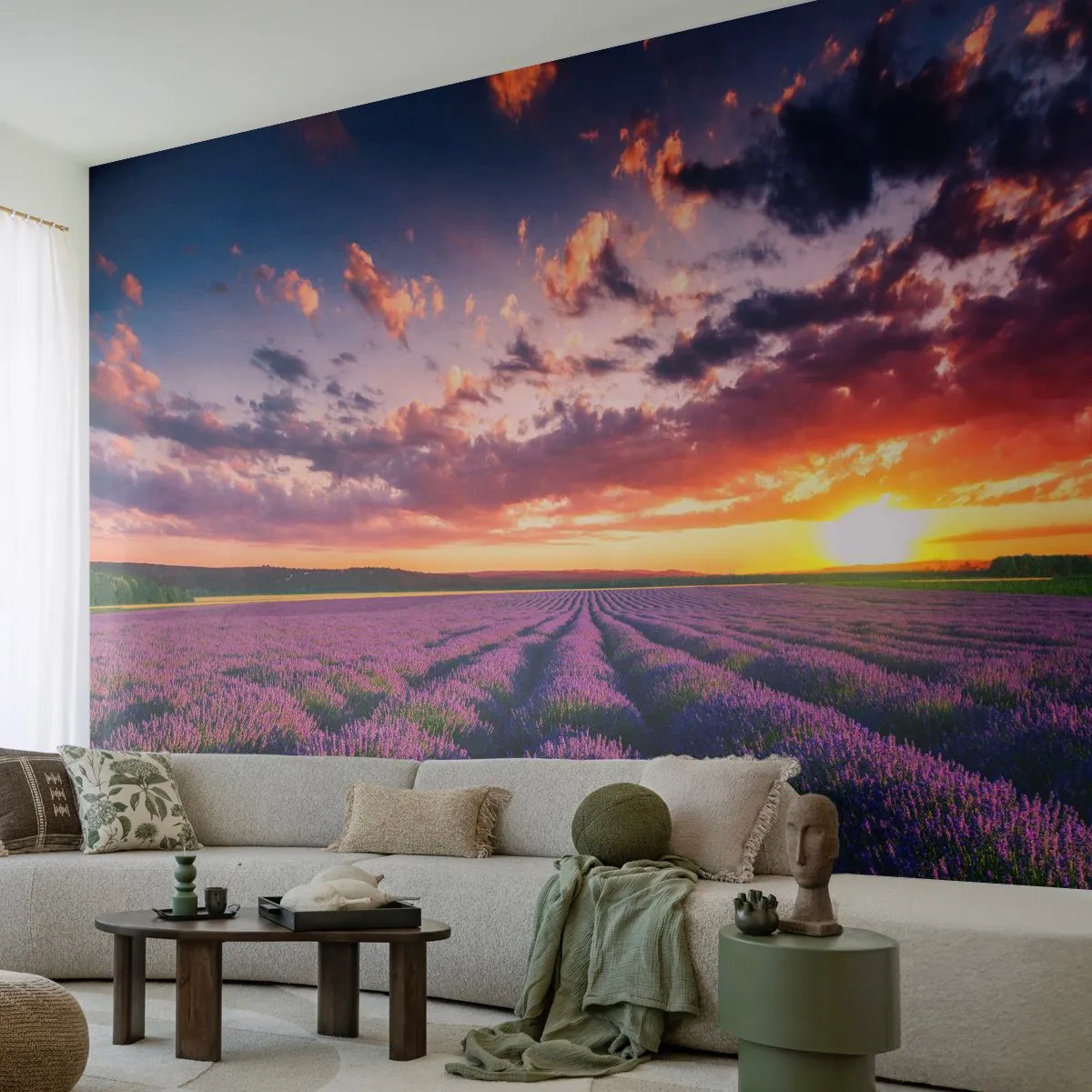 Fototapeta Premium Sand - Levanduľový svet - Krajina, Levanduľové pole, Levanduľa - 100x70 cm