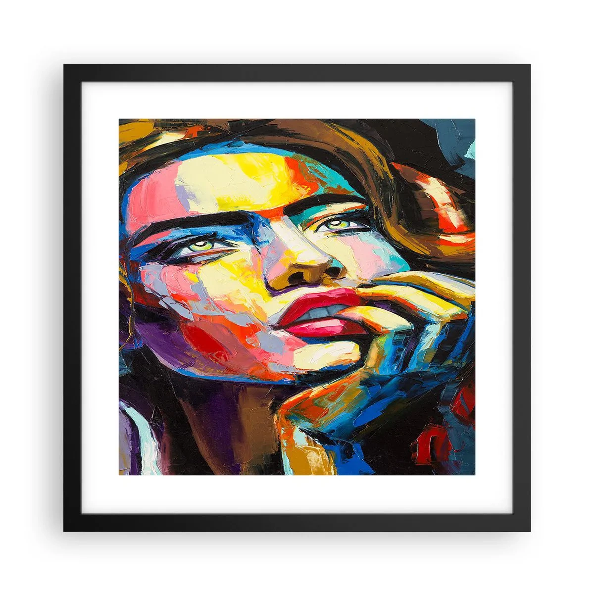 Plagát v čiernom ráme - Sny, ako vtáky letia oblohou - 40x40 cm