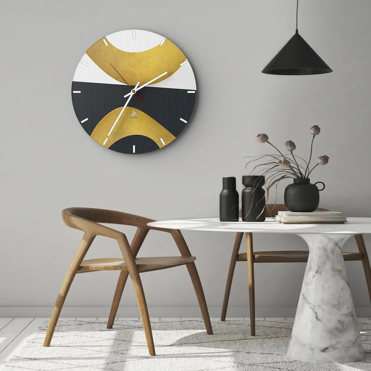 Nástenné hodiny - Po prvé: zlato - 40x40 cm