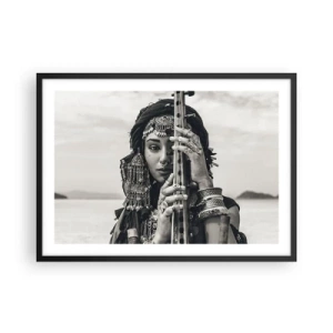 Plagát v čiernom ráme - Samotná hudba orientu - 70x50 cm