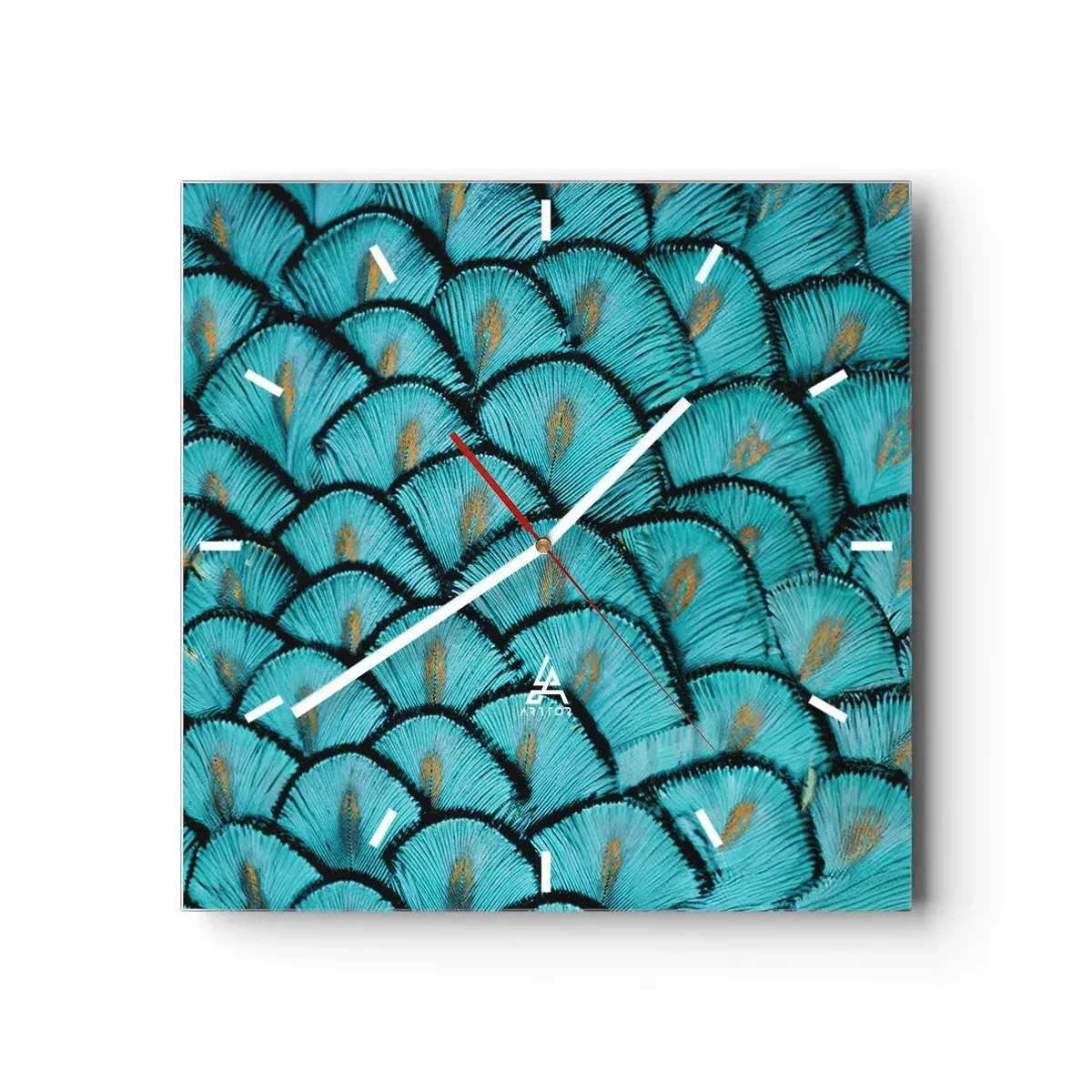Nástenné hodiny - Veľká slávnosť peria - 40x40 cm