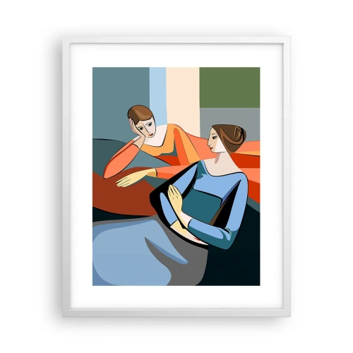 Plagát v bielom ráme - Dôverná chvíľa - 40x50 cm