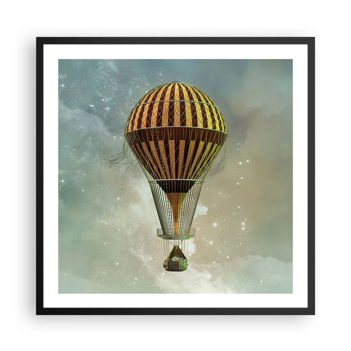 Plagát v čiernom ráme - Priekopnícke lety - 60x60 cm