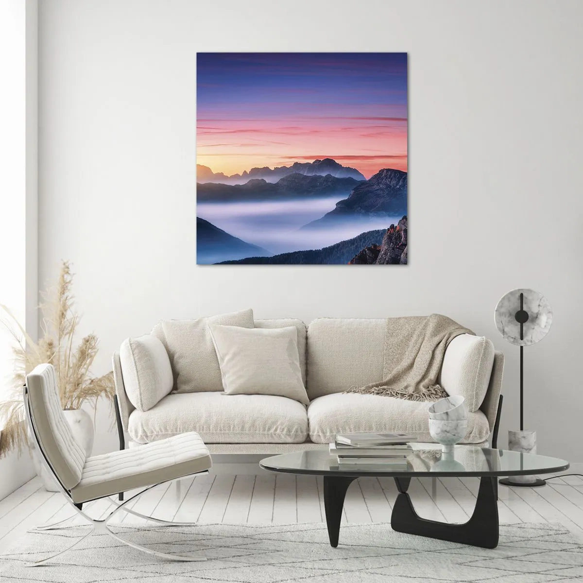 Obraz na skle - Nad údoliami - 30x30 cm