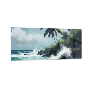 Obraz na skle - Na tropickom pobreží - 100x40 cm