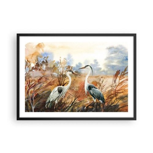 Plagát v čiernom ráme - Kam na jeseň? - 70x50 cm