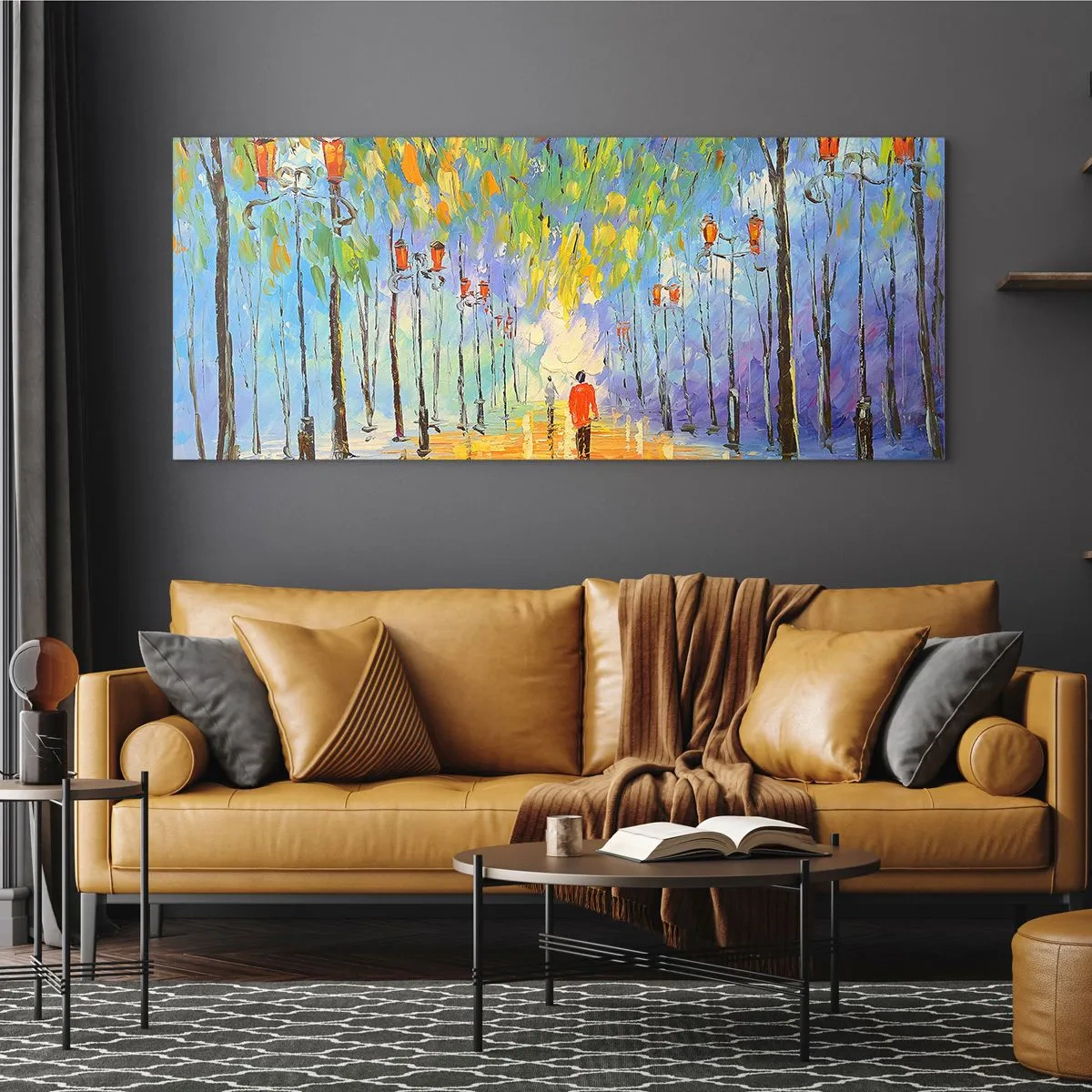 Obraz na skle - Nočná pieseň dažďa - 160x50 cm