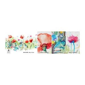 Vzorka fototapety Premium Canvas - Kvitnúca lúka v máji - Kvety, Vlčie maky, Záhrada - 100x30 cm