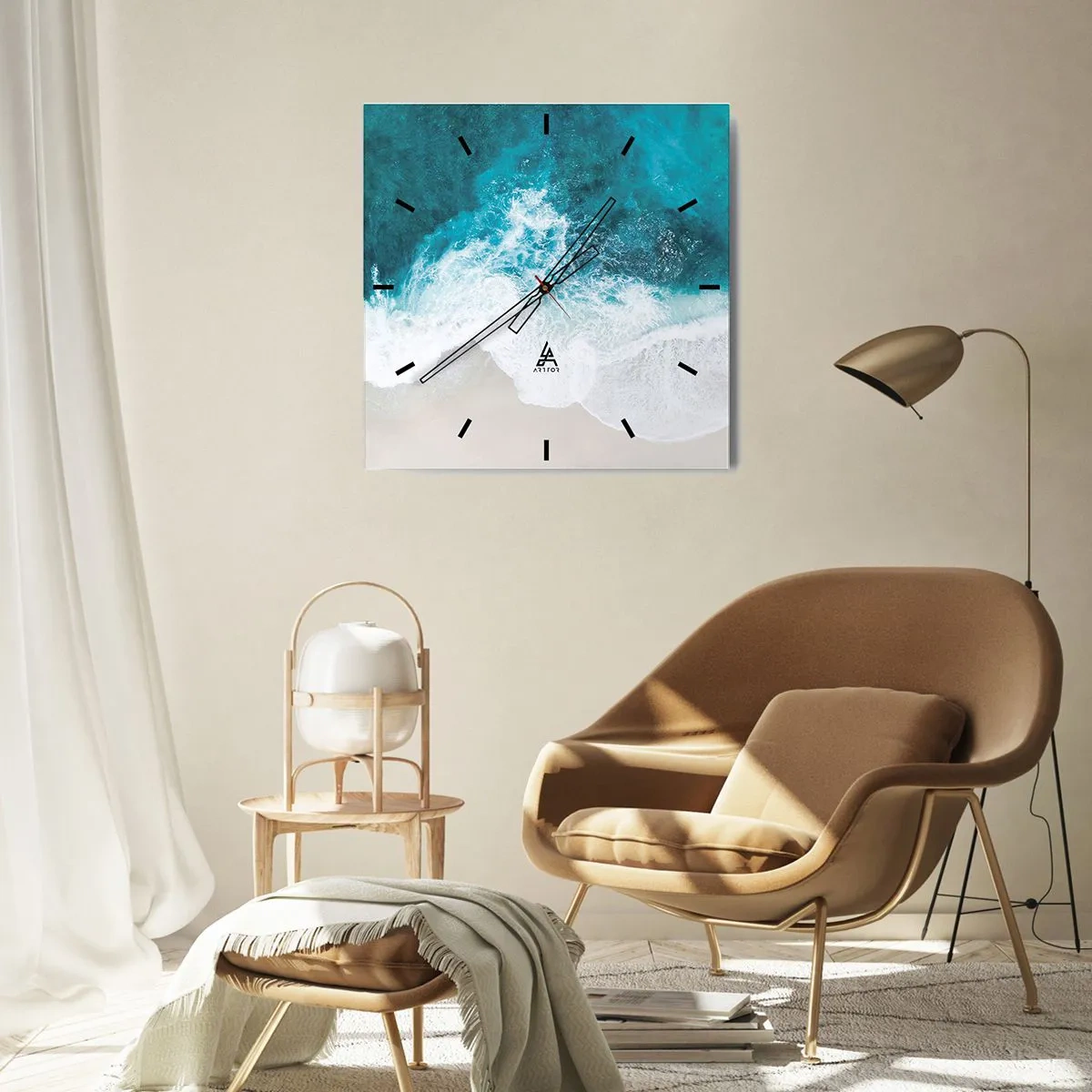 Nástenné hodiny - Prirodzené pohladenie - 30x30 cm