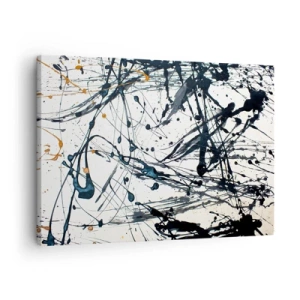Obraz na plátne - Abstraktný vzor maľby s dynamickými čiarami a škvrnami - 70x50cm - So zmyslom alebo bez zmyslu? - Moderná nástenná dekorácia do obývacej izby a spálne ARTTOR