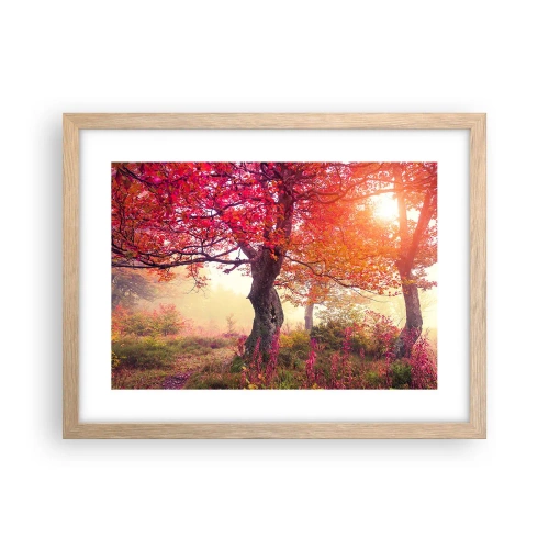 Plagát v ráme zo svetlého duba - Šialenstvo rozkvetu - 40x30 cm