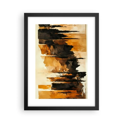 Plagát v čiernom ráme - Harmónia čiernej a zlatej - 30x40 cm
